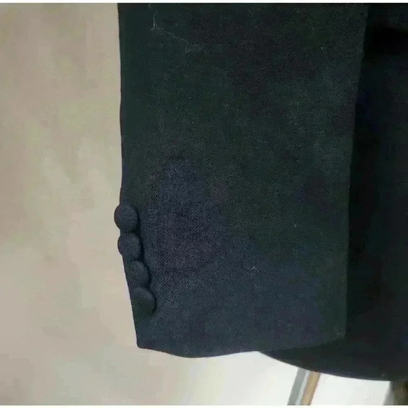 Pierre Cardin Size10 Women's Double Breasted Tuxedo Jacket 100% Wool Satin Lapel - Picture 6 of 11